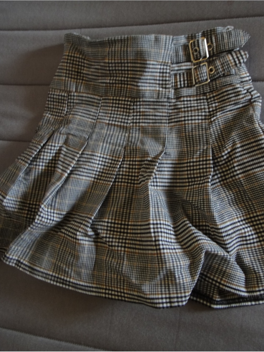 Papaya Black & White Plaid Pleated Mini Skirt